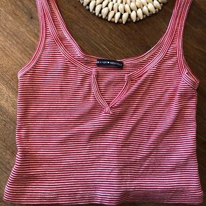 Brandy Melville crop tank red white